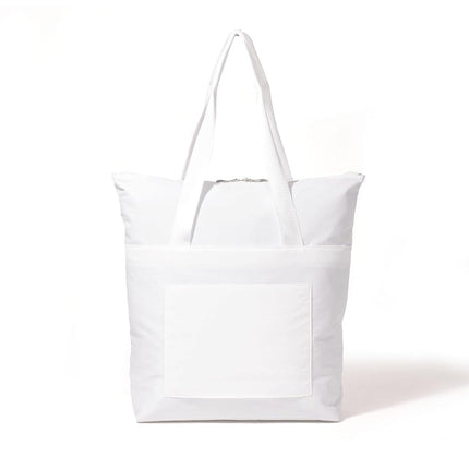 Baggallini Swift Tote Bag for Women - Lightweight 12x16 Nylon Zipped Travel Carry On Bag w/Luggage Sleeve, B-lite Bright White, One Size