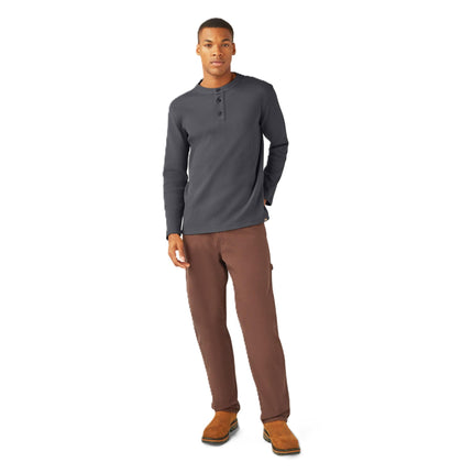 Dickies Mens L/S Thermal Henley, Charcoal, 3X-Larg