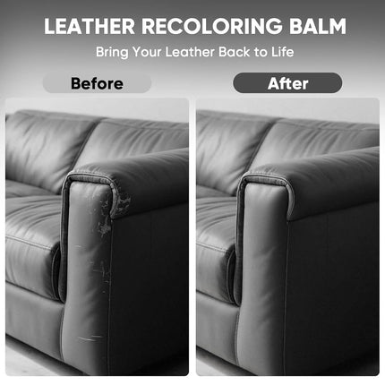 Leather Recoloring Balm 10 OZ Dark Gray for Car Seats, Couch & Furniture