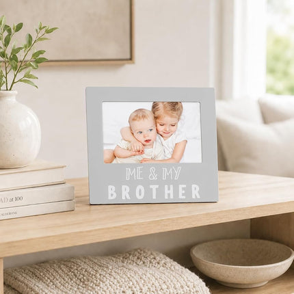 Pearhead Me and My Brother Sentiment Photo Frame,Sibilng Pictures, Gray,1 Count(Pack of 1)