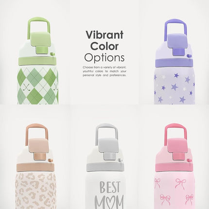 Shamrock Insulated Stainless Steel Water Bottle with Straw for Sports and Travel, 32oz, Gifts for Irish Women Girls Friends Teens Birthday Christmas St Patricks Day