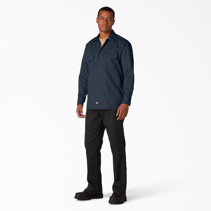 Dickies Men's Long Sleeve Work Shirt, Navy, 3X-Large Big Tall
