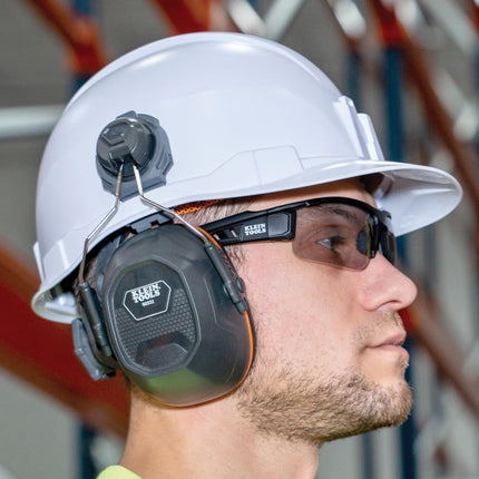 KLEIN TOOLS 60532 Earmuffs, Cap and Safety Helmet Hard Hat Attachment, 26dB Noise Protection, Construction, Manufacturing, Maintenance