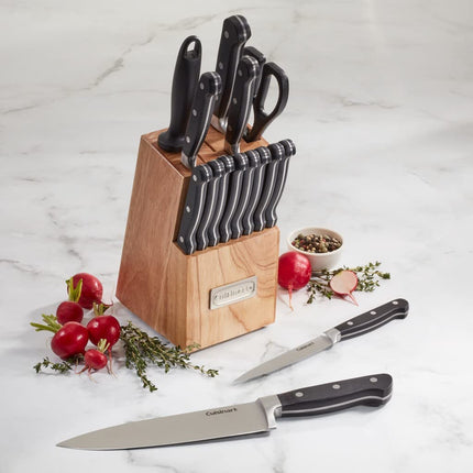 CUISINART C77TR-16P 16 Piece Triple Rivet Cutlery Block Set, Stainless Steel