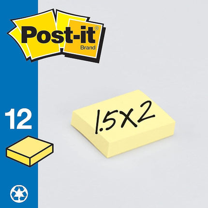 Post-it Greener Notes Canary Yellow 34.9mm x 47.6mm 653 RP (Pack of 12)
