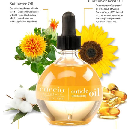 Cuccio Naturale Cuticle Revitalizing Oil - Hydrating Oil For Repaired Cuticles Overnight - Remedy For Damaged Skin And Thin Nails - Paraben And Cruelty-Free Formula - Milk And Honey - 75 ML