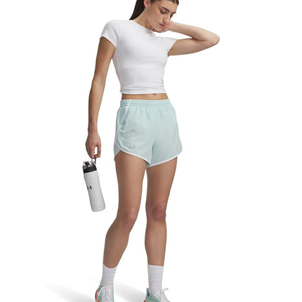 Under Armour Women's Fly by Shorts, Refresh Mint/White/Reflective, M