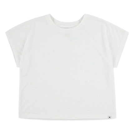 Hurley Girls Soft Knit Basic T-Shirt, Marshmallow, 3T