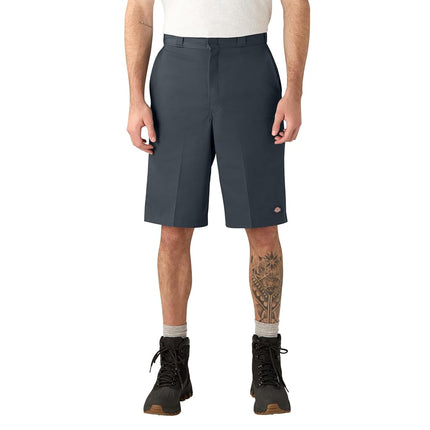Dickies Pantalones Cortos de Trabajo Holgados con Parte Frontal Plana para Hombre, Gris Diésel, 44 Regular