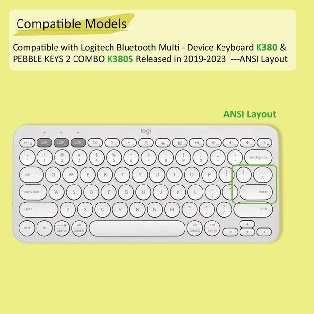 Silicone Keyboard Cover Skin for Logitech K380 & 2023 Pebble Keys 2 K380S Combo for MAC Bluetooth Multi - Device Ultra Thin Protective Keyboard Cover Skin