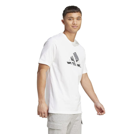 adidas Men's Camouflage Graphic T-Shirt, White/Logo, Large Tall
