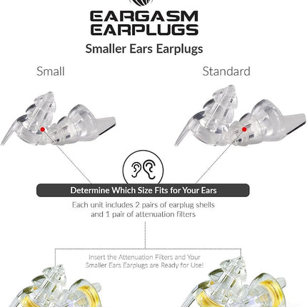 Eargasm Smaller Ears Gold Earplugs for Concerts, Festivals, Musicians, Night-Life, Motorcycle Hearing Protection - Reusable Ear Plugs for Small Ear Canals, High Fidelity Noise Reduction up to 21 dB