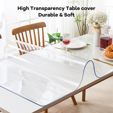 Small Square Transparent 14x14 Inch Clear Office Desk Blotter Mat Crytal Plastic Table Protector Cover Pad PVC Table Surface Proection Mat Pad Anti Scratch End Table Protector Waterproof Easy Clean