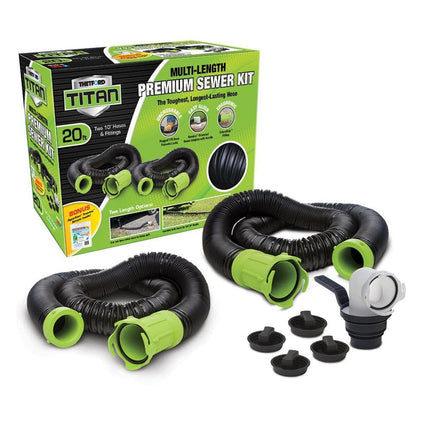 Thetford Titan 17853 15ft 15-Foot Premium RV Sewer Hose Kit-Thetford-17853, Black/Green