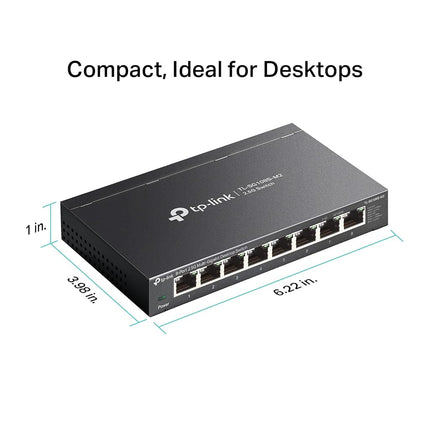 TP-Link TL-SG108S-M2 | 8-Port 2.5G Multi-Gigabit Unmanaged Network Switch, Ethernet Splitter | 2.5G Bandwidth | Plug & Play | Desktop/Wall-Mount | Fanless Metal Design | Limited Lifetime Protection