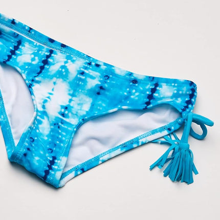 Kanu Surf Girls' Willow V-Neck Bikini Beach Sport 2-Piece Swimsuits, Willow Aqua Tie-dye, 8