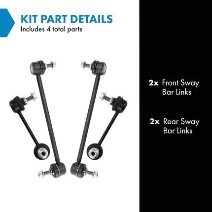 TRQ Sway Bar Link Set Compatible with 2014-2022 Jeep