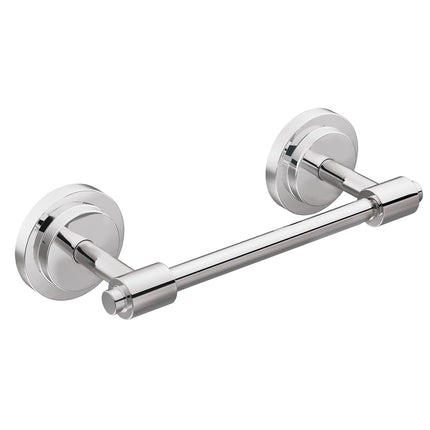 Moen DN0708CH Soporte de papel higiénico moderno pivotante de doble poste, colección Iso, cromo, 3.11" An. X 2.44" Al. X 6-1/2" Pr.