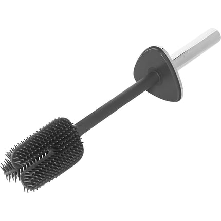 Joseph Joseph Flex 360 Luxe, Advanced Smart Toilet Brush and Storage Holder Set with anti-drip, anti-clog, triple-action replaceable brush head- Stainless-steel