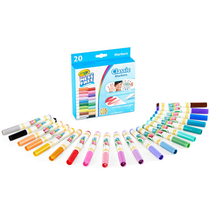 CRAYOLA Color Wonder Marker Set, 20 Mess Free Broad Line Markers for Kids & Toddlers 3+