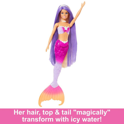 Barbie Mermaid Doll, Malibu with Pink Hair and Pet Dolphin