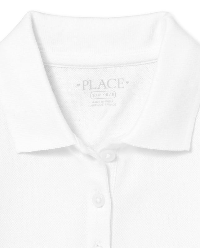 Polo piqué à manches longues The Children's Place, Lot de 2 chemises pour filles, Blanc, CH
