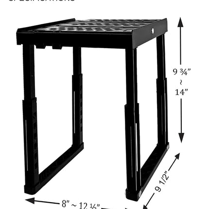 Locker Organizer Shelf， Adjustable Width and Height, Ideal Locker for School, Office, and Gym Lockers (Black)