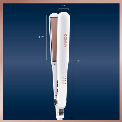 Plancha de pelo doble cerámica Conair, alisador de cabello de 1 1/4 pulgadas