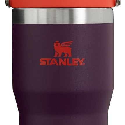 STANLEY IceFlow Stainless Steel Tumbler - Vacuum Insulated Water Bottle for Home, Office or Car Reusable Cup with Straw Leak Resistant Flip Cold for 12 Hours or Iced for 2 Days, Plum, 20OZ