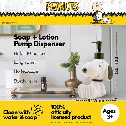 Collectibles Peanuts Snoopy Soap/Lotion/Hand Sanitizer Resin Pump Dispenser, 10.01 Ounces, (Officially Licensed Product) by Franco