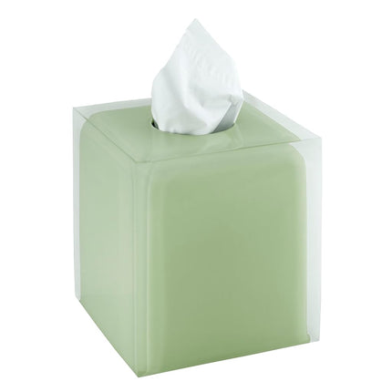 IZOD - Tissue Box Cover, Clear Resin Countertop Accessories, Modern Bathroom Decor (Marina Collection, Green)