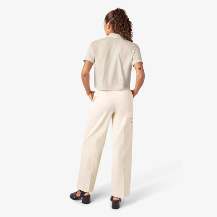 Dickies Women's Work Shirt Cropped Ss W, White, XL