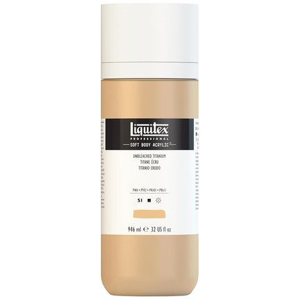 Peinture acrylique Liquitex Professional Soft Body, bouteille de 946 ml, Titane non blanchi