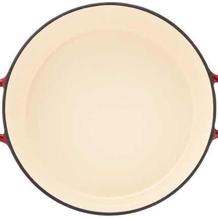 Cacerola redonda esmaltada de hierro fundido Chef's Classic de Cuisinart con tapa (rojo cardenal, 7 cuartos de galón)