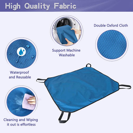 Positioning Pad Draw Sheet Lift Patient Transfer Board Sliding Hospital Bed Mat Protective Underpads with Handles for Incontinence, Bariatric, Elderly - Reusable & Washable (39" X 36")