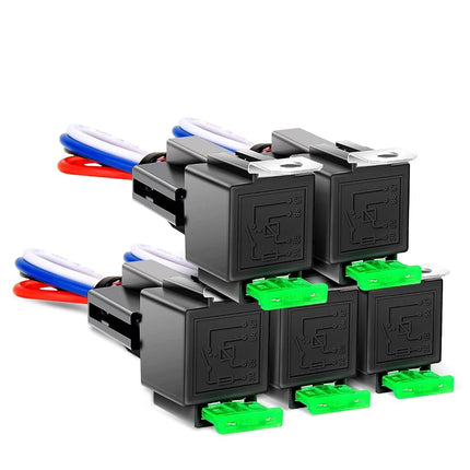Nilight 50023R 5 Pack 30A Fuse Relay car Truck Soc