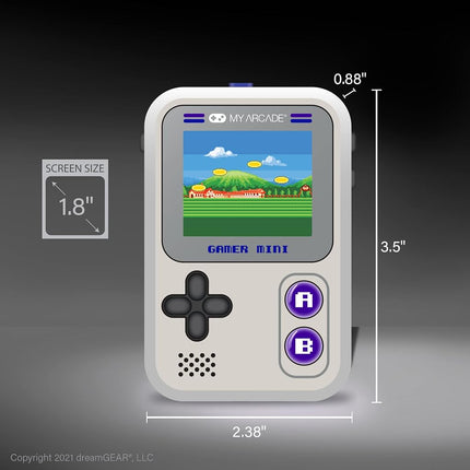 My Arcade Gamer Mini Classic-Purple: Miniature Handheld Gaming System Packed with 160 Games, 1.8'' Color Display (DGUN-3924), Small