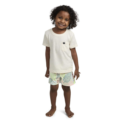 Hurley Boys' Pull on Swim Trunks, Pale Ivory Palms, 2T