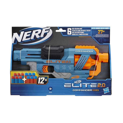 Nerf Elite 2.0 Commander RD-6 Blaster Toy for 8+ Year Old Kids, Dart Launcher with 12 Nerf Elite Foam Darts and a 6-Dart Rotating Drum