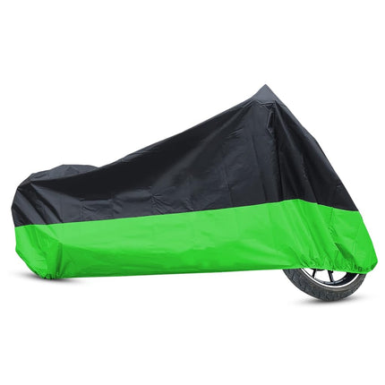 uxcell XXXL 190T Black Green Motorcycle Cover Wate