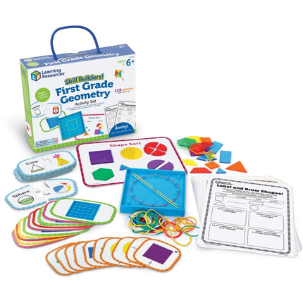 Skill Builders! 1st Grade Geometry, Homeschool Curriculum, First Grade Learning Games, First Grade Learning Materials, 128 Pieces, Age 6+
