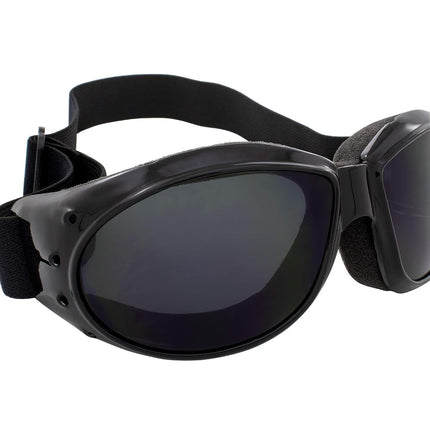 Global Vision Eliminator Dirt Bike Padded Motorcycle Riding Goggles for Men and Women (Black Frame/Smoke Lens) (Black Frame/Dark Smoke Lens)