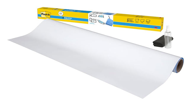 Post-it Easy Erase Whiteboard Surface, Pack of 1 Roll, 91.4 cm x 60.9 cm, White Color - Permanent Marker Whiteboard Film for Walls, Doors, Tables, Chalkboards, Whiteboards, Easy Installation