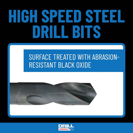 Drill America POU Series 1" NPT Tap and Drill Set, 1" Carbon Steel NPT Tap and 1-5/32" HSS Drill Bit w/ 1/2" Shank in Plastic Case