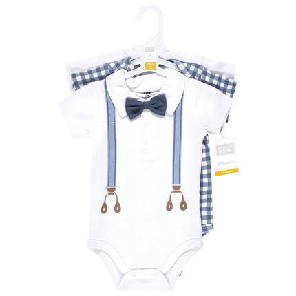 Hudson Baby Bodysuits de Algodón Unisex para Bebé, Tirantes de Oso Caballero, 18-24 Meses