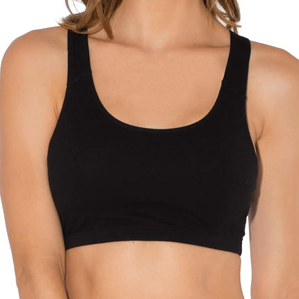 Fruit of the Loom Women's Built Up Tank Style Sports Bra, Red Hot with Black/Charcoal/Black, 50