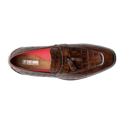 STACY ADAMS Men's Franz Tassel Slip-on Loafer, Cognac, 8