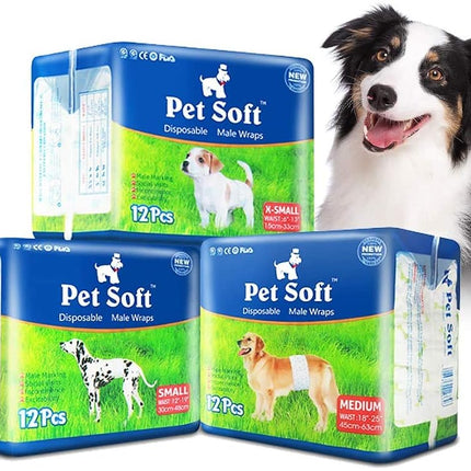 Pet Soft Disposable Male Dog Wraps - Dog Diapers f