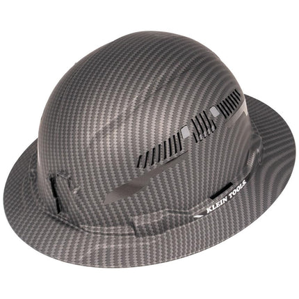 Klein Tools 60626 Hard Hat, Vented Full Brim Premium KARBN Design, Type 1 Class C Hard Hat, 4-Point Ratchet Suspension, Medium