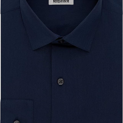Kenneth Cole Reaction Men's Dress Shirt Slim Fit Solid, Medium Blue, 17"-17.5" Neck 36"-37" Sleeve